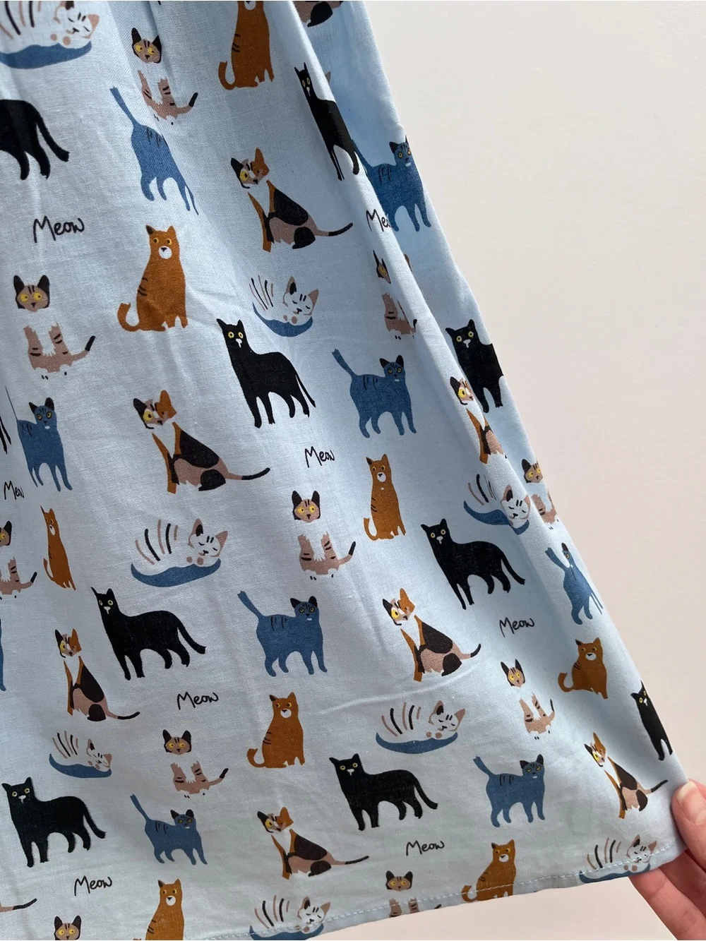 SM Wardrobe cat dress L meow print pockets NWT whimsical quirky playful - Picture 3 of 11